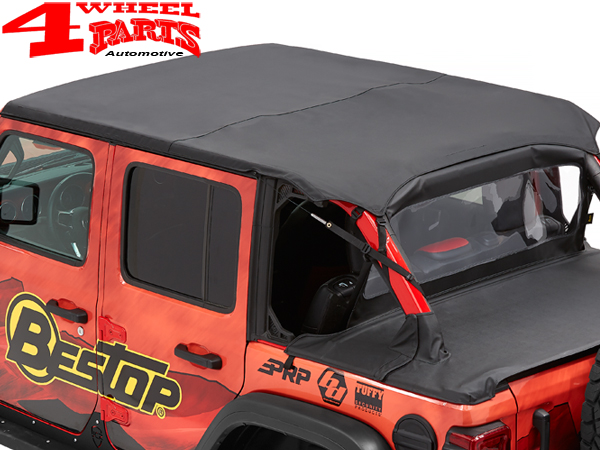 Safari Bikini Top Cable-Style Black Diamond Bestop Jeep Wrangler JL Unlimited year 18-23 4-doors | 4 Wheel Parts Safari Bikini Top Cable-Style Black Diamond Bestop Jeep Wrangler JL Unlimited year 18-23 4-doors | 4 Wheel Parts