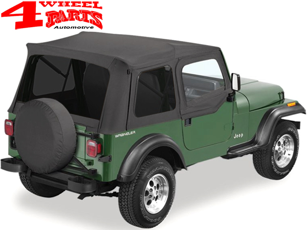 Supertop Soft Top incl. Soft Upper Doors Black Denim with tinted Windows Jeep  Wrangler YJ year 88-95 | 4 Wheel Parts