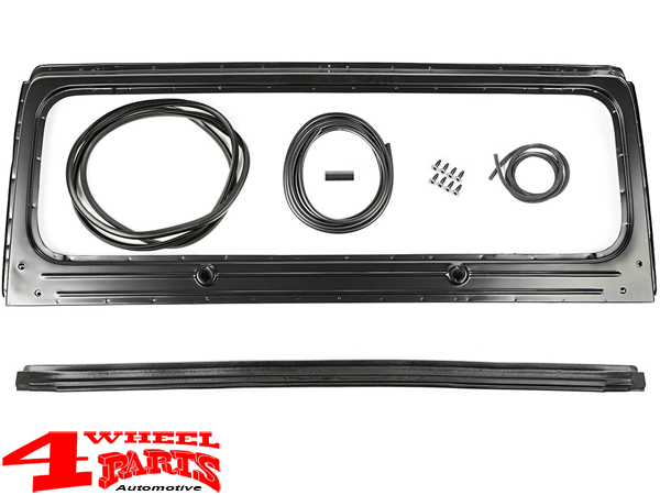 Windshield Frame Seal and Hardware Kit Steel Black Jeep Wrangler YJ year 87- 95 | 4 Wheel Parts