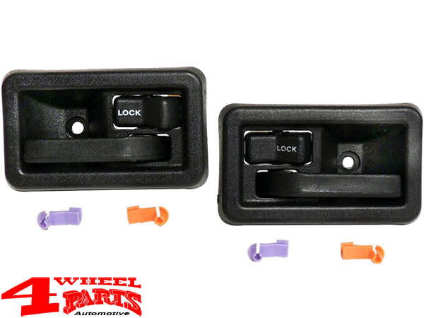 Inside Door Handle inner Left in Black Jeep CJ + Wrangler YJ TJ year 82-02  | 4 Wheel Parts