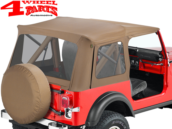 Replacement Supertop Soft Top Skin with clear windows Spice Denim Jeep CJ7  + Wrangler YJ year 76-95 | 4 Wheel Parts