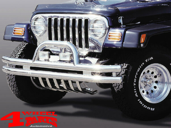 Skid plate under the Bumper Stainless Steel polished Jeep Wrangler TJ year  97-06 | 4 Wheel Parts