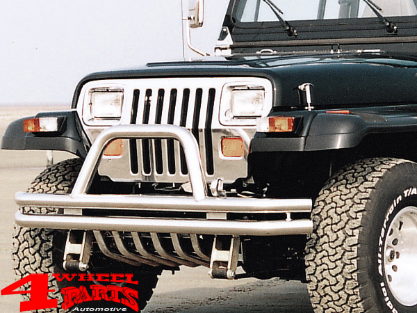 Front Tube Bumper Californio Stainless Steel polished Jeep Wrangler YJ year  87-95 | 4 Wheel Parts