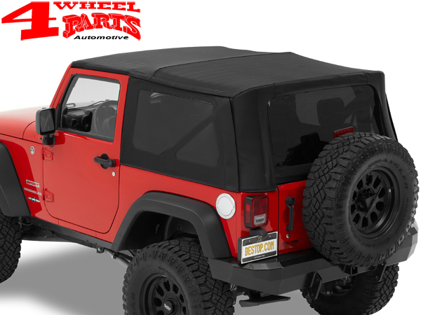 Replacement Soft Top Bestop Black Twill Textil 3-layer Jeep Wrangler JK  year 07-09 2-doors | 4 Wheel Parts