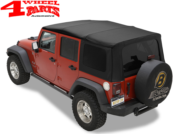 Replacement Soft Top Bestop Black Twill Textil 3-layer Jeep Wrangler JK  Unlimited year 07-09 4-doors | 4 Wheel Parts