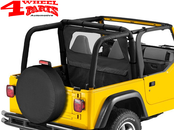 Windjammer Windbreaker Bestop Black Denim Softtop Jeep Wrangler TJ year  97-02 | 4 Wheel Parts