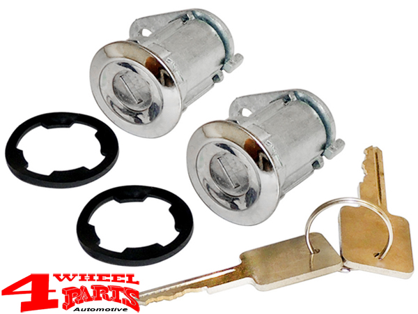 Door Lock Cylinders incl. Keys Jeep CJ + Wrangler YJ + Cherokee XJ year  81-90 | 4 Wheel Parts