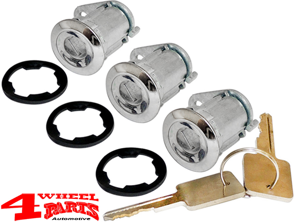 Door Lock Cylinders Kit incl. Keys Jeep Wrangler YJ + Cherokee XJ year  84-90 | 4 Wheel Parts