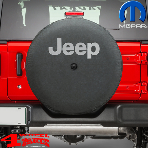 Spare Tire Cover from Mopar with Gray Jeep Logo Print Jeep Wrangler JL +  Unlimited year 18-23 | 4 Wheel Parts