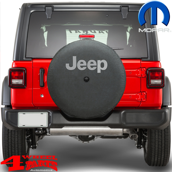 Spare Tire Cover from Mopar with Gray Jeep Logo Print Jeep Wrangler JL +  Unlimited year 18-23 | 4 Wheel Parts