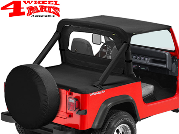 Duster Deck Cover Softtop Model Bestop Black Denim Softtop Jeep Wrangler YJ  year 87-91 | 4 Wheel Parts