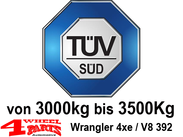 Towing capacity Approval 4xe Plug-in-Hybrid / 6,4 L V8 Rubicon 392 auf  3500kg Wrangler JL 18-22 | 4 Wheel Parts