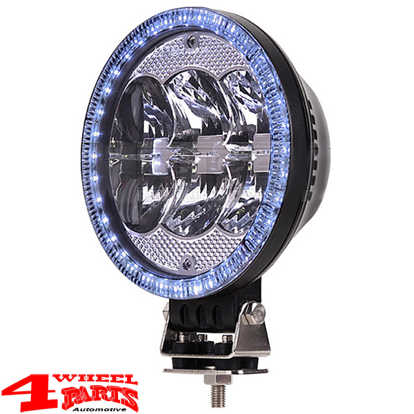 LED Zusatzscheinwerfer Raptor mit Positionslicht Aluminium schwarz Ø 178mm  12 + 24 Volt