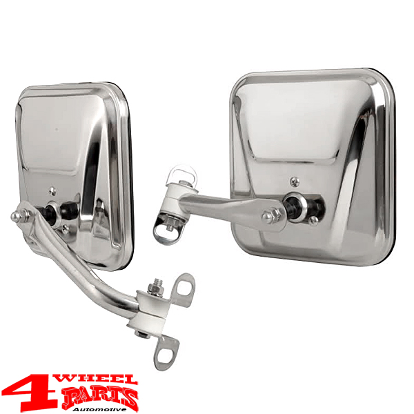 Mirror Set Stainless Steel polished Jeep Wrangler TJ year 97-06 | 4 Wheel  Parts
