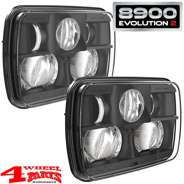 LED Headlight J.W. Speaker Black 8900 Evolution II Series Jeep Wrangler YJ  year 87-95 + Cherokee year 84-01