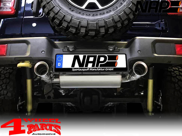 Valve Control Exhaust System Stainless Steel Round Ø 100 mm with TÜV from  NAP Jeep Wrangler JL 18-21 2,0 T-GDI 272PS | 4 Wheel Parts