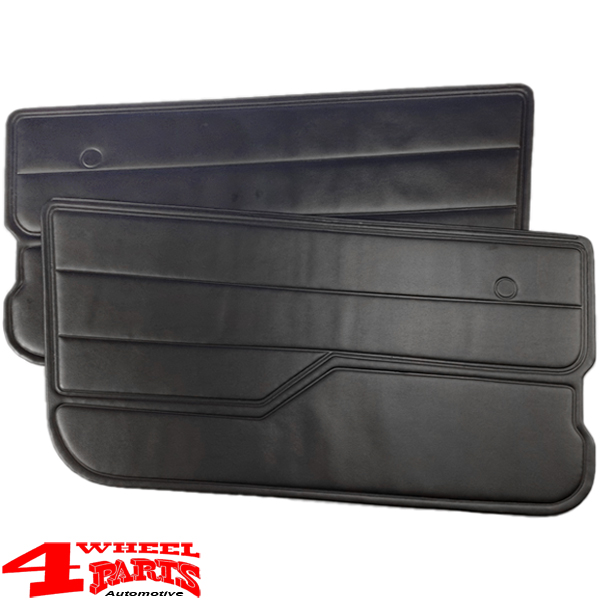 Door Panel Pair Right and Left in Black Vinyl for Full Steel Doors Jeep CJ  + Wrangler YJ year 82-95 | 4 Wheel Parts