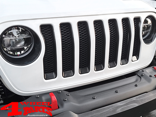Front Grille inserts Screen in Black Jeep Wrangler JL year 18-23 +  Gladiator JT year 19-23 | 4 Wheel Parts