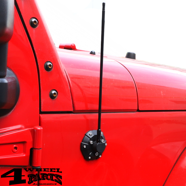 Black Elite Antenna Base Jeep Wrangler JK JL year 07-23 + Gladiator JT year  19-23 | 4 Wheel Parts