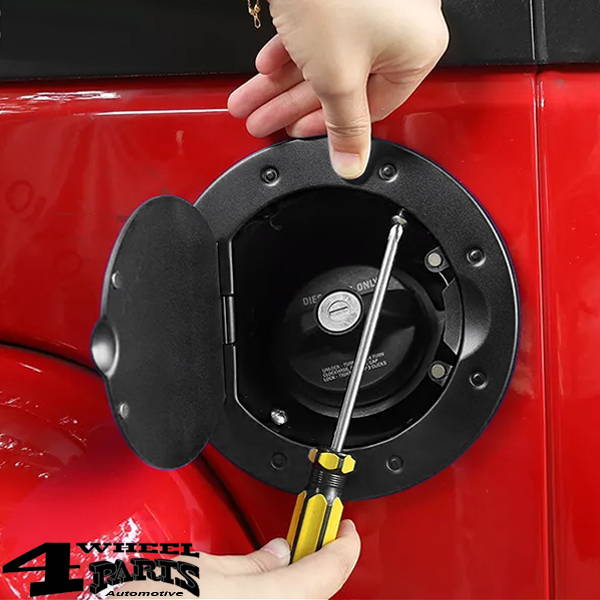 Gas Hatch Cover Locking Black Aluminum Jeep Wrangler JK year 07-18 | 4  Wheel Parts