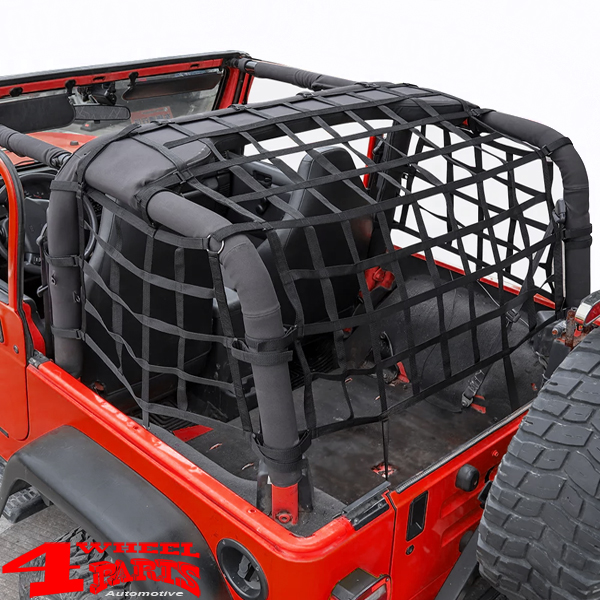 Cargo Net on Roll Bar Black Jeep Wrangler TJ year 97-06 | 4 Wheel Parts