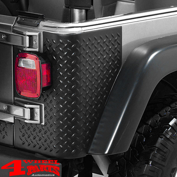 Body Corner Guards Body Armor 2 pce. Black with factory fender flare Jeep  Wrangler TJ year 97-06 | 4 Wheel Parts