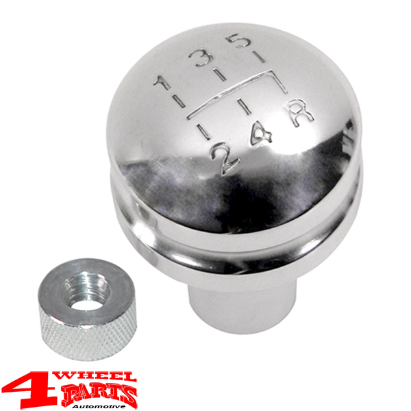 Billet Shift Knob with Shift pattern 5 Speed Manual Transmission Jeep CJ + Wrangler  YJ year 80-95 | 4 Wheel Parts