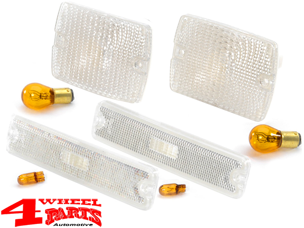 Turn Signal Parking Light Side marker Assembly White Right and Left Jeep  Wrangler YJ year 87-95 | 4 Wheel Parts