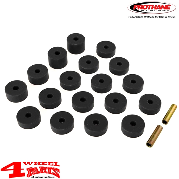 Body Mount Kit Polyurethane Black Jeep CJ year 74-75