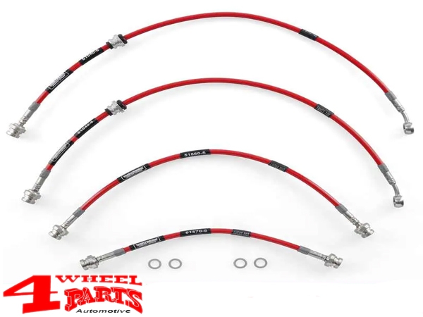 Bremsschlauch Set Stahlflex Trekfinder 4-Teilig mit TÜV +50mm Jimny GJ + HJ Bj. 10.18-