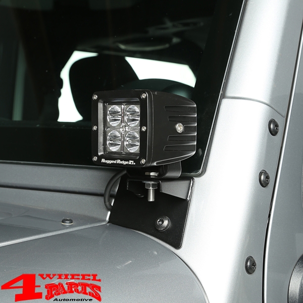 Windshield Light Brackets Black Textured Wrangler JK year 07-18