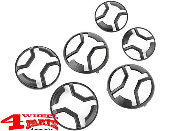 Blinker + Nebel Schutzgitter Set texturiert 6-teilig Wrangler JK 07-18