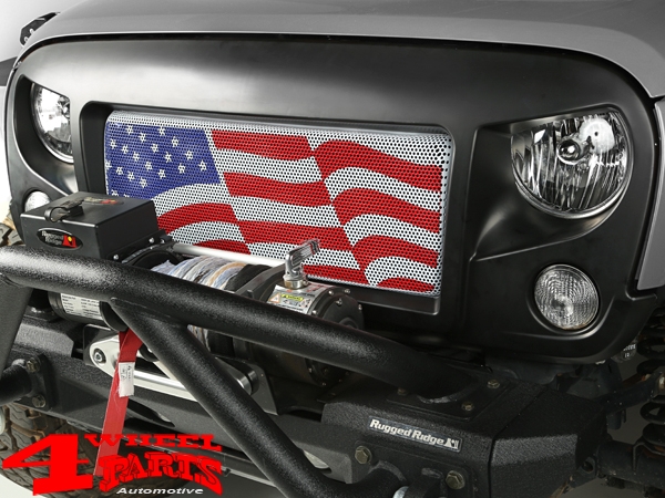 Grille Overlay Insert Spartan "USA Flag" Wrangler JK year 07-18