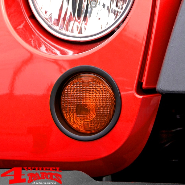 Lampen Blenden Blinker Rahmen schwarz Wrangler JK Bj. 07-18