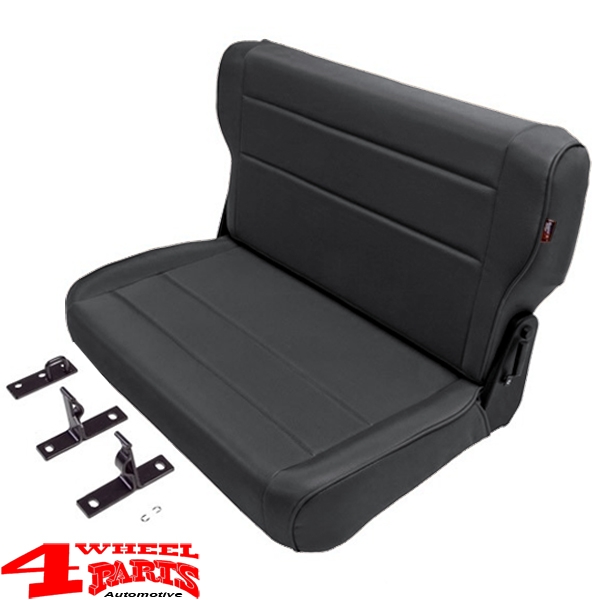 Rear Seat Bench Black Crush CJ + Wrangler YJ year 76-95