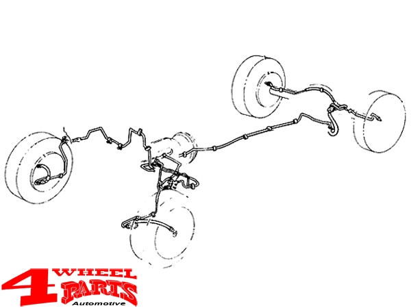 Full Brake Line Set without ABS Jeep Wrangler YJ year 87-95