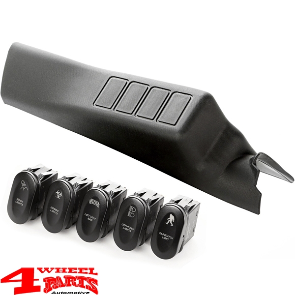 Schalterkonsole A-Säule + 5 Schalter links Wrangler JK Bj. 11-18