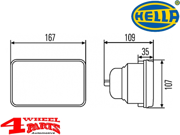 Scheinwerfer Einsatz H4 Wrangler YJ 87-95 EU Modell mit LWR