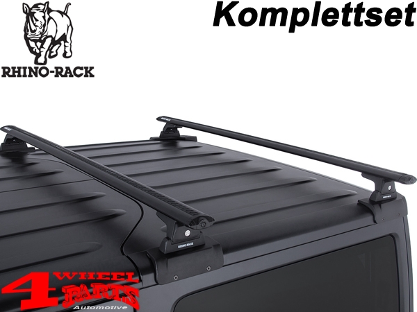 Overhead Rack Rhino Rack Backbone System Mounting Kit + Lockable Quick  Mount Legs and Vortex Bars Black Jeep Wrangler JK year 07-18 2-doors