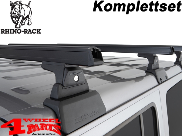 Overhead Rhino Rack Mounting Kit + Heavy Duty Bars Black JL year 18-24 4-doors