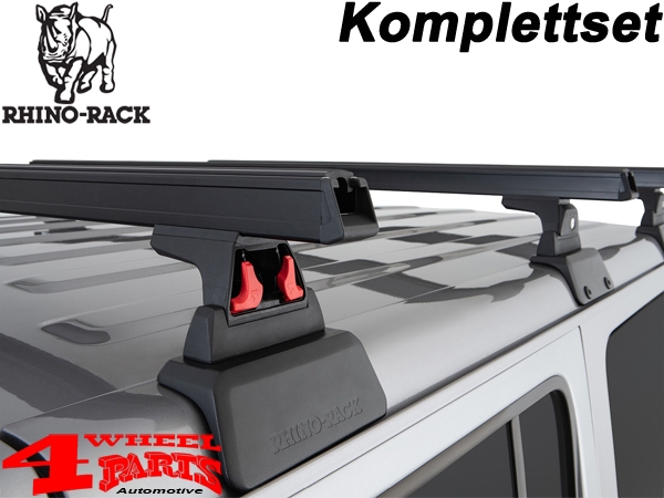 Overhead Rhino Rack Mounting Kit + Heavy Duty Bars Black JL year 18-24 4-doors