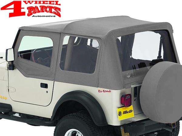 Replacement Soft Top Gray Denim clear windows Bestop YJ year 88-95