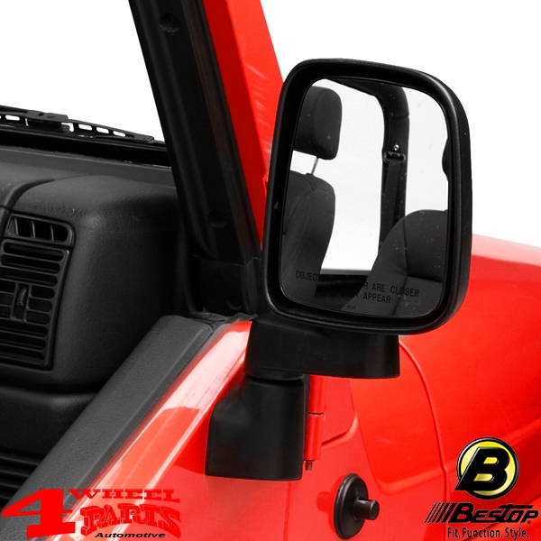Mirror Set Door Black Bestop Wrangler TJ year 03-06