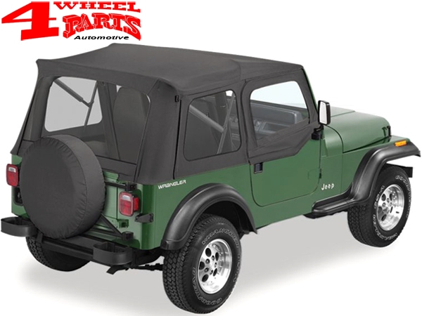 Supertop Soft Top incl. Soft Upper Doors Black Denim Jeep Wrangler YJ year  88-95 | 4 Wheel Parts