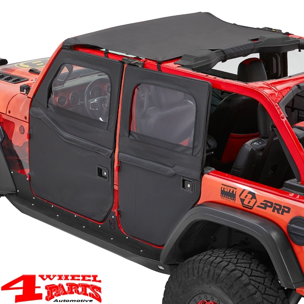 2-Piece Doors Rear Black Twill Wrangler JL JT 18-24 4-doors