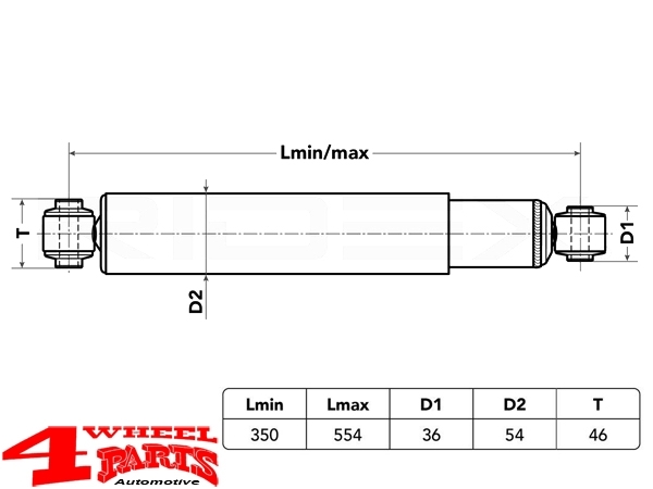 Gas Shock Heavy Duty Rear Grand Cherokee WJ WG 99-04