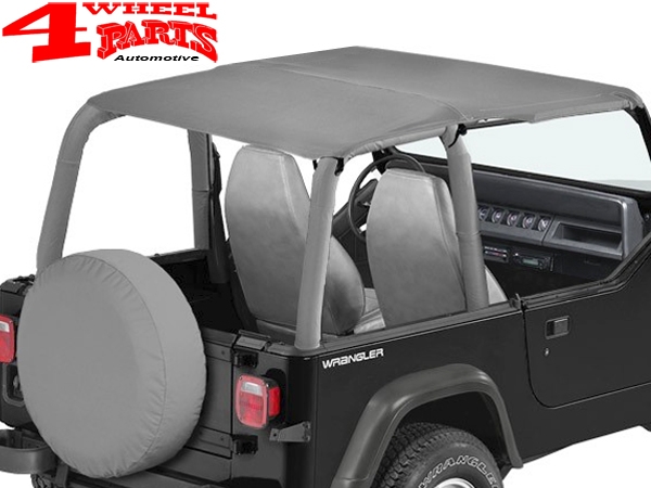 Safari Bikini Top Strapless Gray Denim Bestop Jeep Wrangler YJ year 92-95 | 4 Wheel Parts Safari Bikini Top Strapless Gray Denim Bestop Jeep Wrangler YJ year 92-95 | 4 Wheel Parts