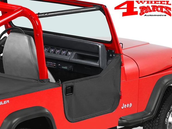 Half Doors Pair Black Denim Bestop Jeep CJ + Wrangler YJ year 80-95