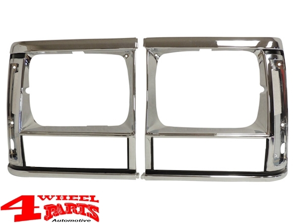 Headlight Bezel Pair Chrome / Black Cherokee XJ year 91-96