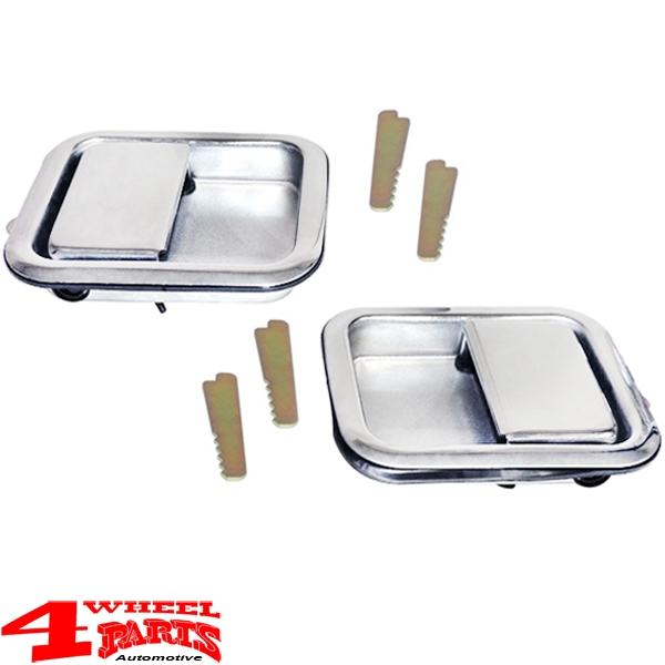 Türgriffmulden Paar außen Stahltüre Chrom CJ + Wrangler YJ TJ 81-06